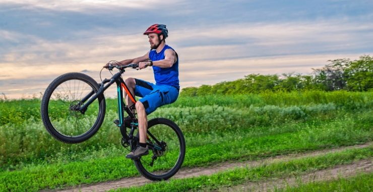 bike doing a wheelie